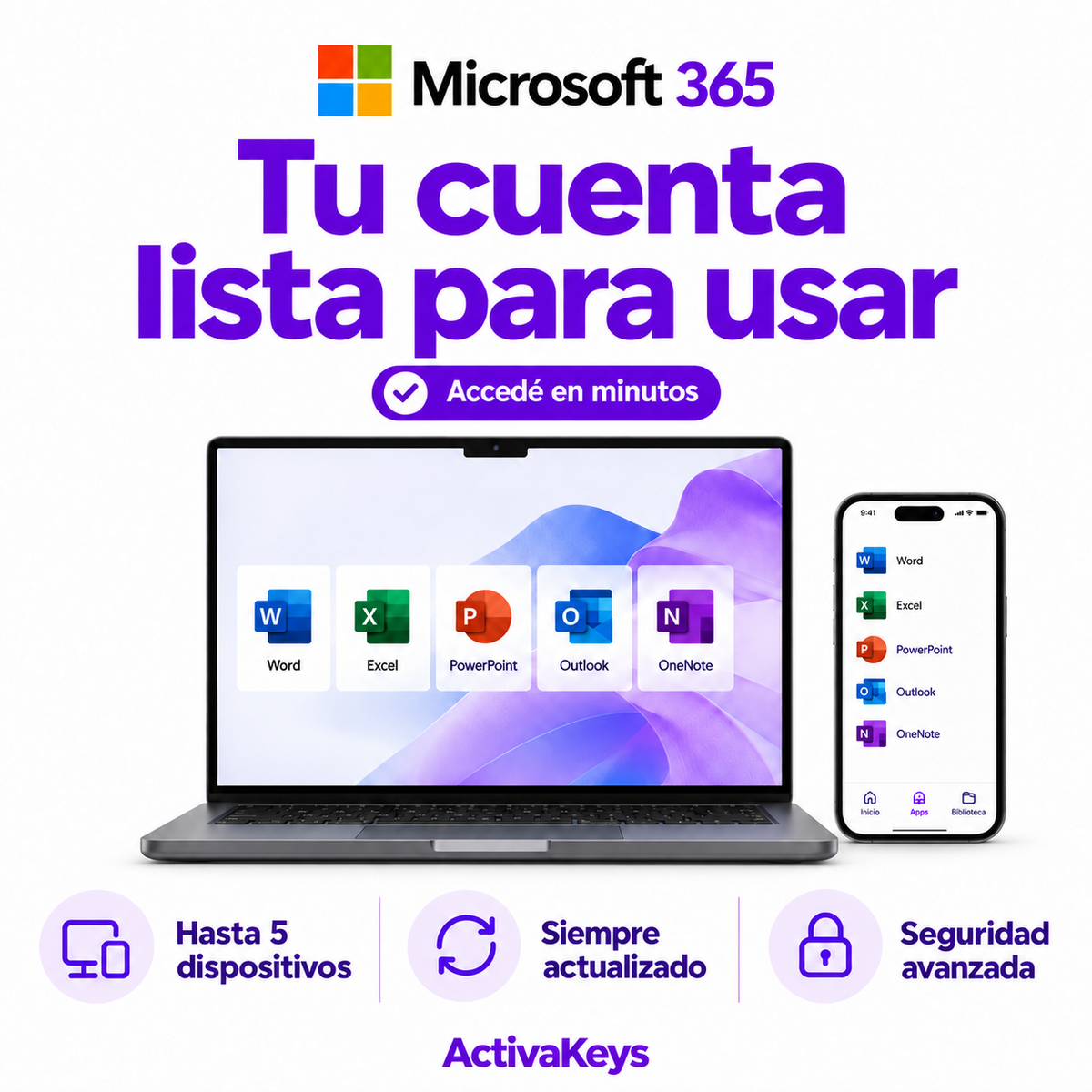 Microsoft 365 | Hasta 5 dispositivos · 12 meses